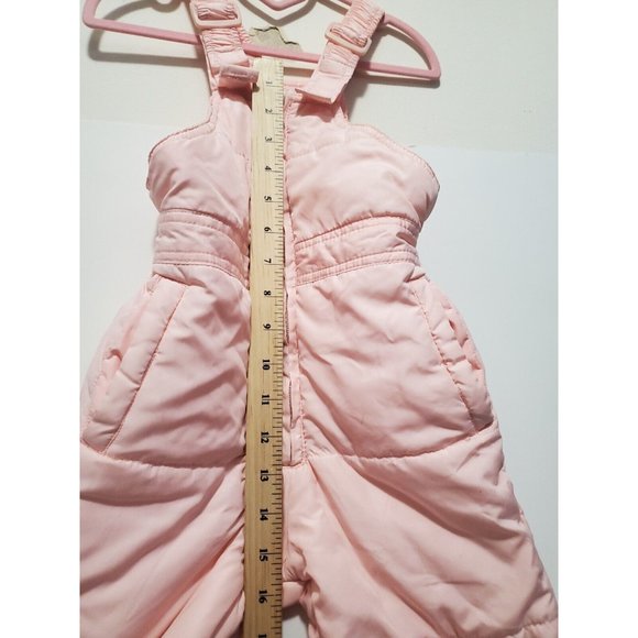 Jessica Simpson Snow Pant Play Bib -  Coral Pink 2T Adjustable - Picture 4 of 16